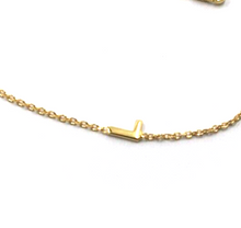 Load image into Gallery viewer, 18k yellow gold rolo thin bracelet with central small 5mm letter initial L.
