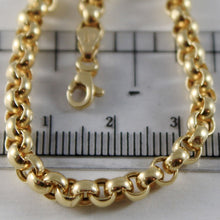 Load image into Gallery viewer, 18K YELLOW GOLD CHAIN 23.6&quot; INCHES 60cm, BIG ROUND CIRCLE ROLO THICK 4 MM LINK.
