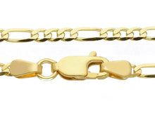 Load image into Gallery viewer, SOLID 9K YELLOW GOLD 2.5mm FIGARO FLAT ALTERNATE 3+1 LINKS NECKLACE LENGTH 19.7&quot;.
