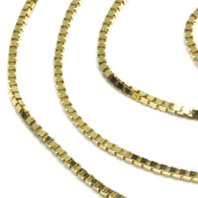 Load image into Gallery viewer, SOLID 18K YELLOW GOLD CHAIN 1.1 MM VENETIAN SQUARE BOX 15.75&quot;, 40 cm, ITALY MADE.
