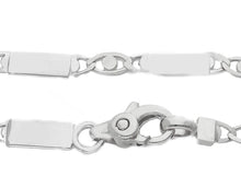 Load image into Gallery viewer, 18K WHITE GOLD FLAT BRACELET 2.5mm EYES OVALS WITH CIRCLES &amp; PLATES, 7.25&quot;.
