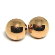 Load image into Gallery viewer, 18k rose gold earrings, half sphere, diameter 12 mm, 0.47&quot;, made in Italy
