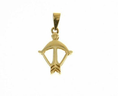 18k yellow gold zodiac sign pendant zodiacal charm sagittarius made in Italy.
