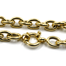 Load image into Gallery viewer, 18K YELLOW GOLD BRACELET 20cm 7.9&quot;, ROUND CIRCLE ROLO BIG OVAL LINKS 8.5x6.5mm.
