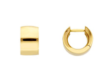 Load image into Gallery viewer, 18K YELLOW GOLD HOOPS CIRCLE EARRINGS DIAMETER 12mm SQUARE TUBE THICKNESS 7mm.
