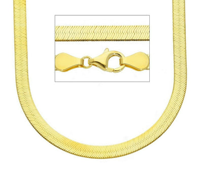 18K YELLOW GOLD CHAIN FLAT 4mm BOX SNAKE FISHBONE, 18