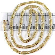 Load image into Gallery viewer, 9K YELLOW GOLD CHAIN FLAT GOURMETTE CURB ALTERNATE WITH OVAL 4mm LINK, 19.7&quot;.
