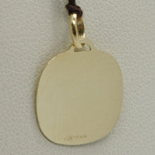 Load image into Gallery viewer, 18K YELLOW GOLD PENDANT SQUARE MEDAL REMEMBRANCE BAPTISM ENGRAVABLE ITALY MADE.
