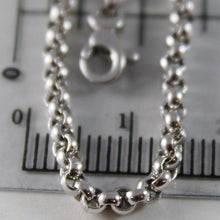 Load image into Gallery viewer, 18k white gold chain 15.75 in, dome round circle rolo link 2.5 mm, made in Italy.
