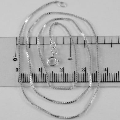 18k white gold chain 0.9 mm venetian square link 17.71 inches, made in Italy.