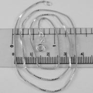 18k white gold chain 0.9 mm venetian square link 17.71 inches, made in Italy.