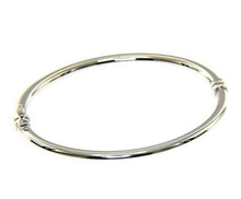 Load image into Gallery viewer, 18K WHITE GOLD BRACELET RIGID BANGLE, 4mm ROUNDED TUBE SMOOTH, SAFETY CLOSURE.

