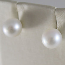 Load image into Gallery viewer, SOLID 18K WHITE OR YELLOW GOLD EARRINGS WITH PEARL PEARLS 7 MM, MADE IN ITALY.
