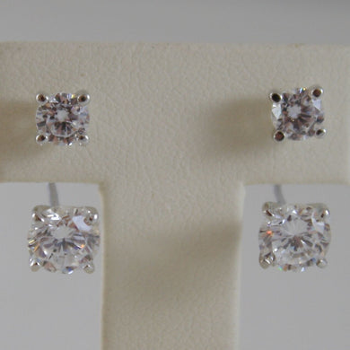 18k white gold pendant solitaire earrings alternate zirconia 3 ct.
