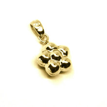 Load image into Gallery viewer, 18K YELLOW GOLD MINI ROUNDED FLOWER PENDANT 10mm DIAM. TWO FACES SMOOTH &amp; WORKED
