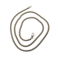 18k white gold basket rounded 2.2mm tube basket popcorn chain necklace, 18