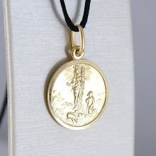 Load image into Gallery viewer, SOLID 18K YELLOW GOLD OUR MARY LADY OF THE GUARD 11 MM ROUND MEDAL MADE IN ITALY

