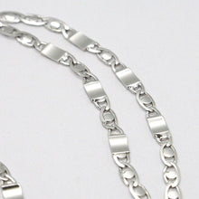 Load image into Gallery viewer, 18k white gold chain flat oval alternate link 3 mm, 20 inches, Italy made.
