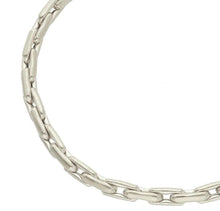 Load image into Gallery viewer, 18K WHITE GOLD CHAIN 4mm SQUARE ROUNDED CABLE RECTANGULAR LINK 60cm 24&quot;.
