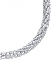 Load image into Gallery viewer, 18k white gold basket rounded 4.5mm tubular basket popcorn bracelet, 20cm, 7.9&quot;.
