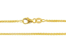 Load image into Gallery viewer, SOLID 18K YELLOW GOLD SPIGA WHEAT EAR CHAIN 16 INCHES, 1.5 MM, MADE IN ITALY.
