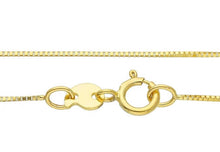 Load image into Gallery viewer, 9K YELLOW GOLD CHAIN THIN 0.7mm VENETIAN SQUARE LINK, NECKLACE, LENGTH 16.5&quot;.
