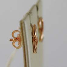 Load image into Gallery viewer, SOLID 18K ROSE GOLD EARRINGS WITH MINI INFINITY SYMBOL, INFINITE, MADE IN ITALY.
