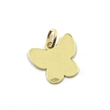 Load image into Gallery viewer, SOLID 18K YELLOW GOLD PENDANT MINI FLAT BUTTERFLY LENGTH 1 CM, 0.4 INCHES, CHARM.
