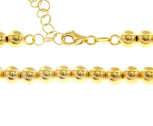 Load image into Gallery viewer, 18k yellow gold 5 mm balls chain, 18 inches, smooth spheres, made in Italy.
