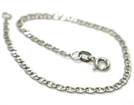 18k white gold bracelet, flat mariner links 2.8mm, bright, length 7.3