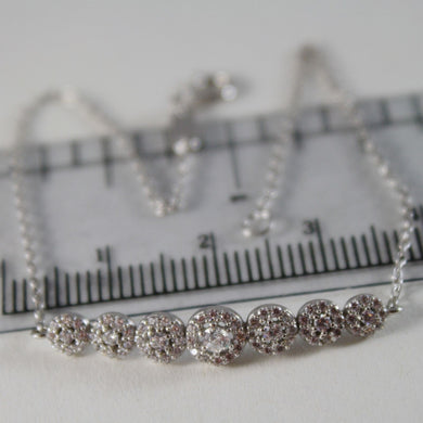18k white gold bracelet 7.50, mini tennis flower zirconia 1.05 ct.