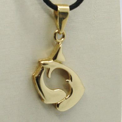 solid 18k yellow gold zodiac sign pendant zodiacal charm pisces made in Italy.