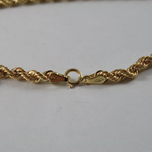 Load image into Gallery viewer, 18K YELLOW GOLD LONG CHAIN NECKLACE 3.5mm BRAID ROPE LINK 80cm 31.5&quot; ITALY MADE.
