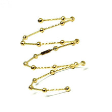 Load image into Gallery viewer, 18k yellow gold magicwire long finger ring, elastic worked wire, spheres, snake.
