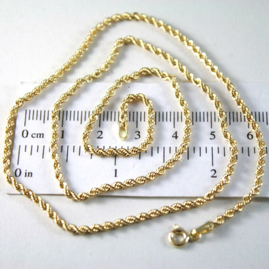 18K YELLOW GOLD CHAIN NECKLACE, BRAID ROPE LINK 19.69 INCHES, MADE IN ITALY.