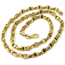 Load image into Gallery viewer, 18k yellow gold chain sailor&#39;s navy mariner big 5mm oval link, length 24 inches.
