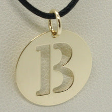 Load image into Gallery viewer, 18K YELLOW GOLD LUSTER ROUND MEDAL WITH A LETTER B MADE IN ITALY DIAMETER 0.5 IN

