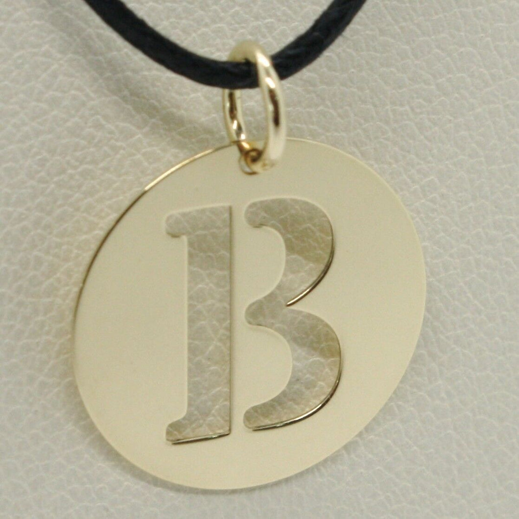 18K YELLOW GOLD LUSTER ROUND MEDAL WITH A LETTER B MADE IN ITALY DIAMETER 0.5 IN