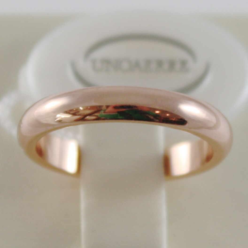 SOLID 18K ROSE GOLD WEDDING BAND UNOAERRE RING 5 GRAMS MARRIAGE MADE IN ITALY.