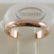 SOLID 18K ROSE GOLD WEDDING BAND UNOAERRE RING 5 GRAMS MARRIAGE MADE IN ITALY.