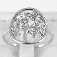 Load image into Gallery viewer, 18k white gold tree of life ring, smooth, bright, luminous, made in Italy
