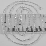 18k white gold mini 1.5 mm diamond cut cable chain 15.75 inches made in Italy.
