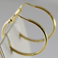 Load image into Gallery viewer, 18K YELLOW GOLD EARRINGS CIRCLE HOOP 24 MM 0.94 INCHES DIAMETER MADE IN ITALY.
