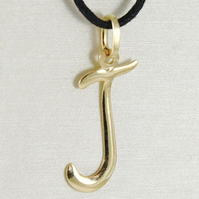 18k yellow gold pendant charm initial letter J, slightly rounded slab 20mm.