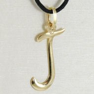 18k yellow gold pendant charm initial letter J, slightly rounded slab 20mm.