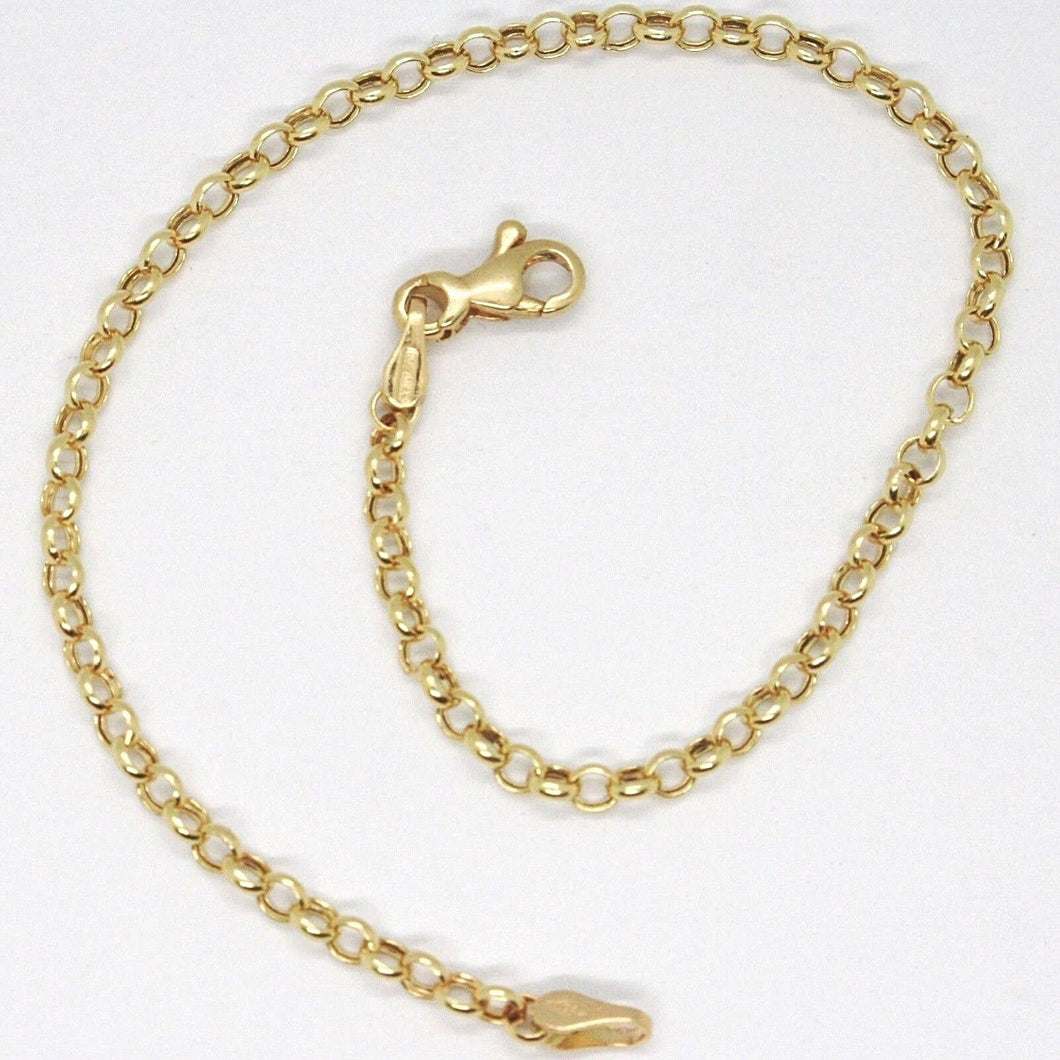 18K YELLOW GOLD BRACELET, 18 CM, MINI ROLO 2.2 MM CIRCLE LINKS, MADE IN ITALY