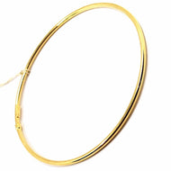 18k yellow gold bracelet, rigid, bangle, 2 mm thickness, smooth, made in Italy.