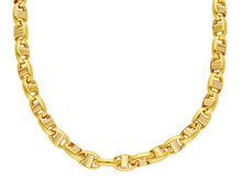 Load image into Gallery viewer, 18k yellow gold chain sailor&#39;s navy mariner big 5mm oval link, length 24 inches.
