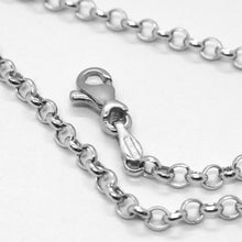 Load image into Gallery viewer, 18k white gold bracelet, 18 cm, mini rolo 2 mm circle links, made in Italy
