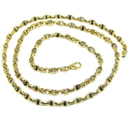 18k yellow white gold chain sailor's nautical mariner big oval 4mm link, 24